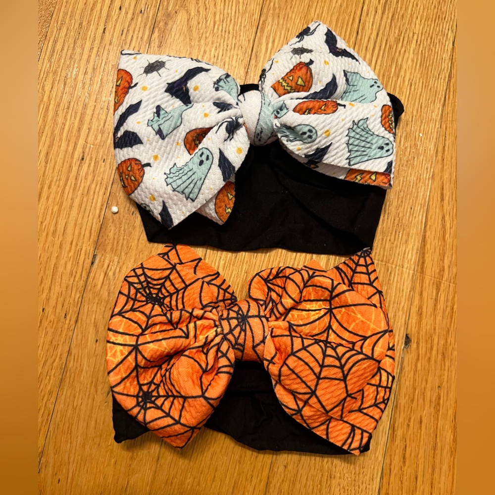 Halloween Themed Kids Headbands - Orange and White